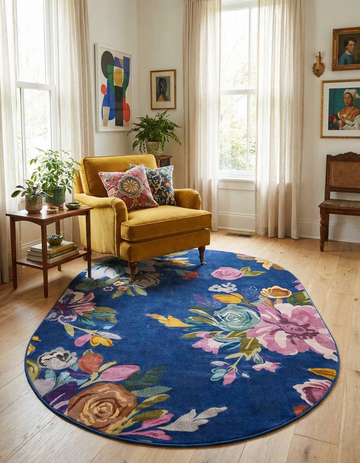 Detail image of  5' 3 x 7' 10 Blossom Oval Rug