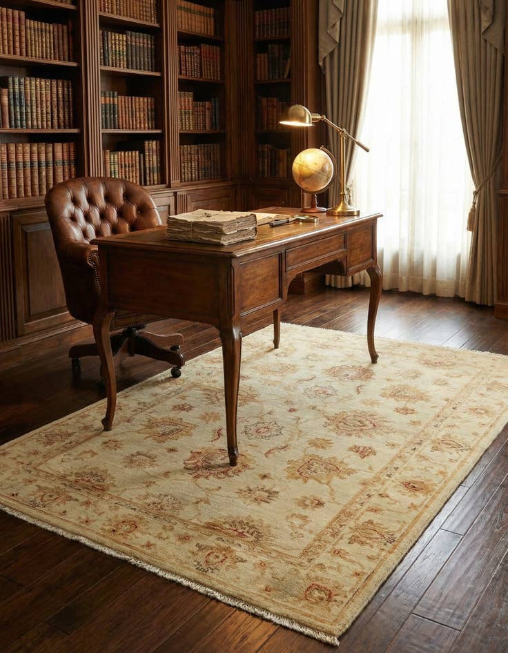 Detail image of  3' 3 x 4' 10  Hand Knotted Peshawar Ziegler Rug