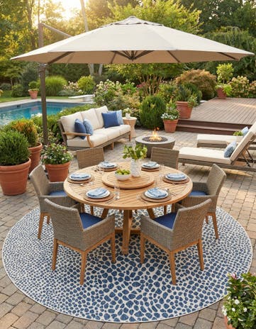 13' x 13' Easy-Clean Jill Zarin Cape Town Indoor / Outdoor Round Rug