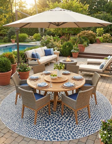 13' x 13' Easy-Clean Jill Zarin Cape Town Indoor / Outdoor Round Rug