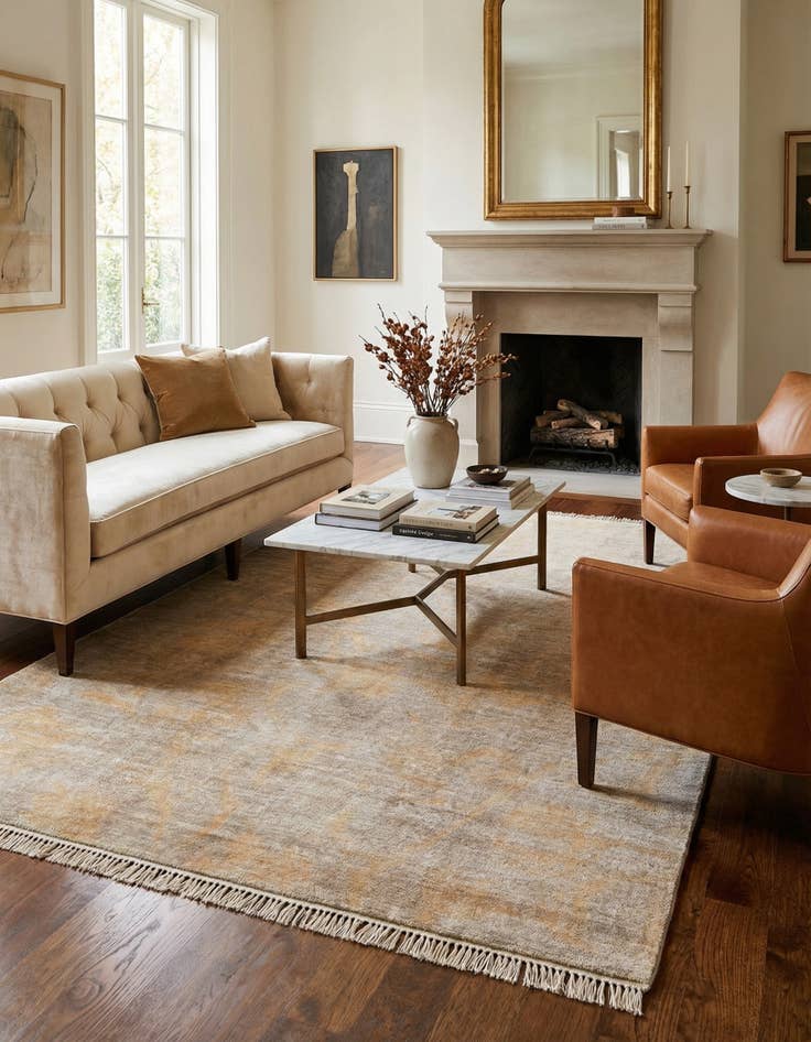 Detail image of 6' 8 x 9' 2  Hand Knotted Darya Wool Rug