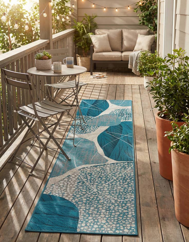 Detail image of 2' x 8' Easy-Clean Modern Indoor / Outdoor Runner Rug