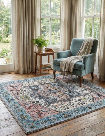 Powder Blue Medina Square Rug