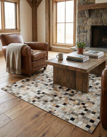 4' 1 x 5' 9 Cowhide Stocks Rug