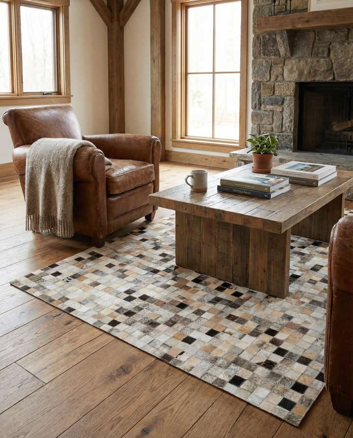 4' 1 x 5' 9 Cowhide Stocks Rug
