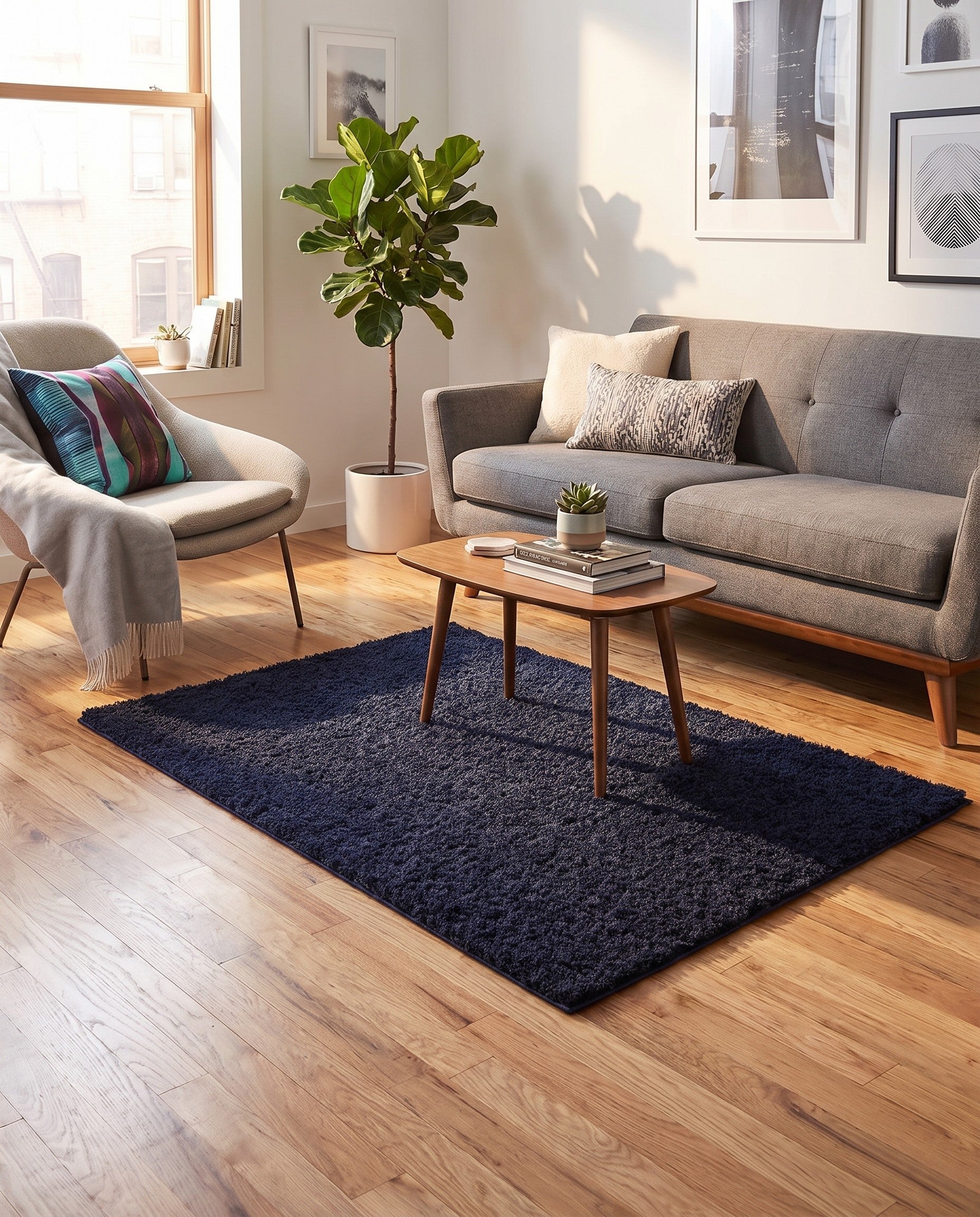 4' x 6' Studio Solid Shag Rug