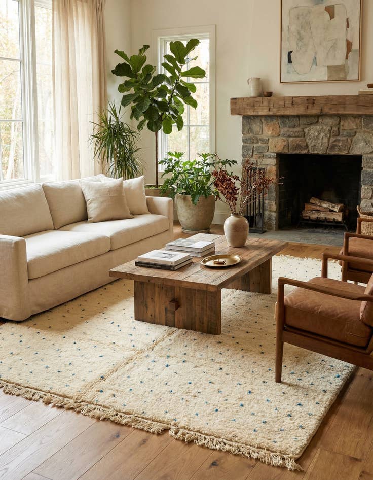 Detail image of 7' x 9' 9  Hand Knotted Moroccan Wool Rug