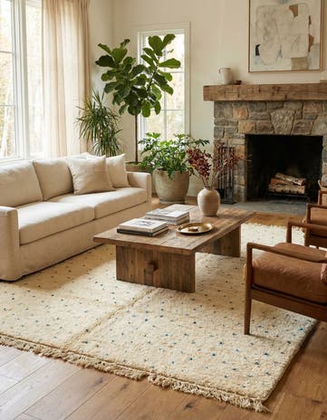 7' x 9' 9 Hand Knotted Moroccan Wool Rug