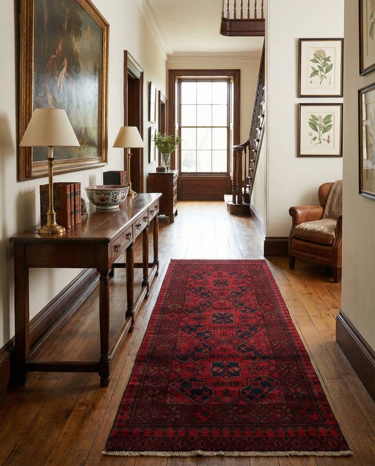 Detail image of 2' 7 x 6' 7 Hand Knotted Khal Mohammadi Wool Runner Rug