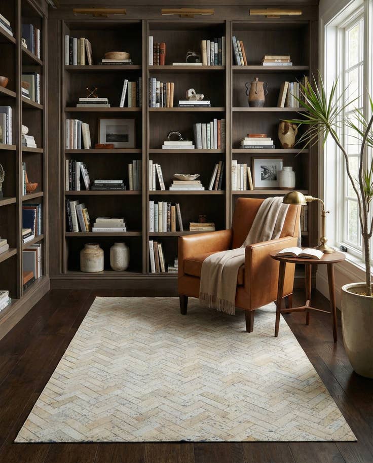 Detail image of 5' x 7' 10 Cowhide Leather Rug
