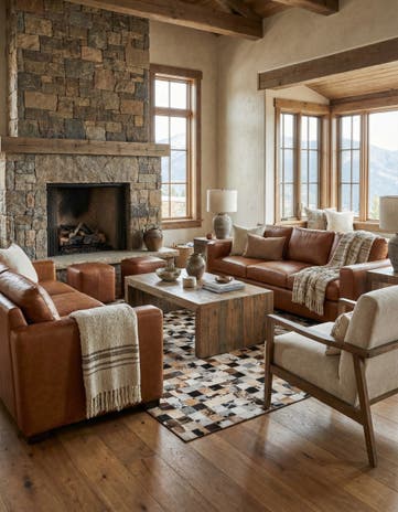 5' x 7' 10 Cowhide Stocks Rug