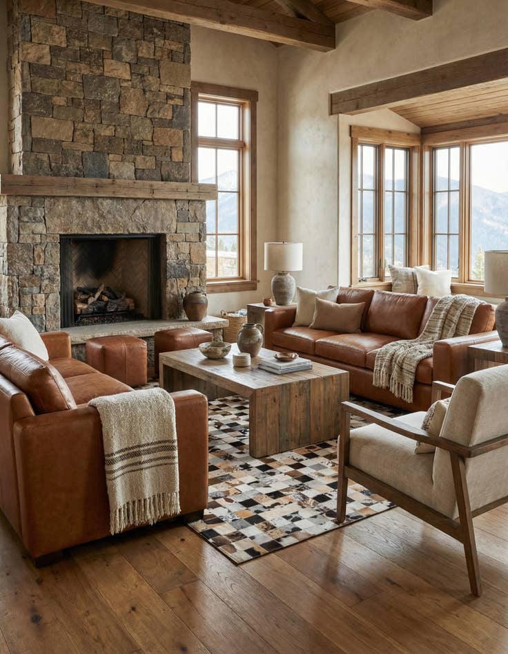 Detail image of 5' x 7' 10 Cowhide Stocks Rug