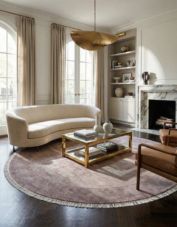 6' 8 x 6' 8 Hand Knotted Darya Wool Round Rug