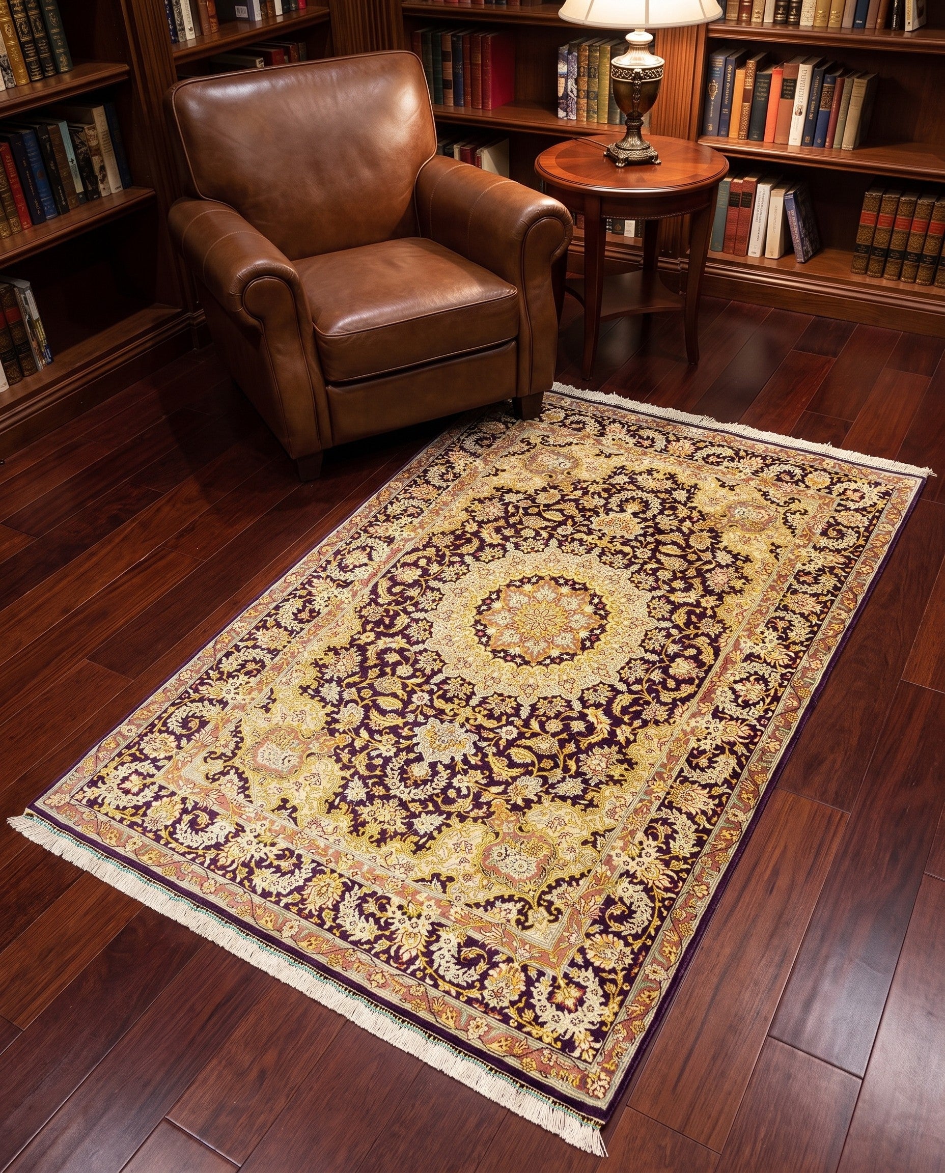 3' 3 x 4' 11 Ghom Silk Rug