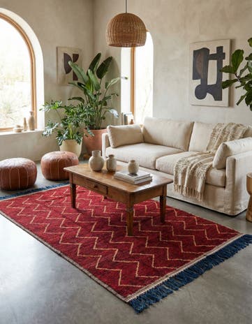 5' x 8' 4 Hand Knotted Moroccan Wool Rug
