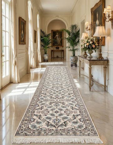 3' x 13' 2 Hand Knotted Nain Persian Runner Rug