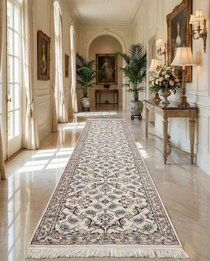 3' x 13' 2 Hand Knotted Nain Persian Runner Rug