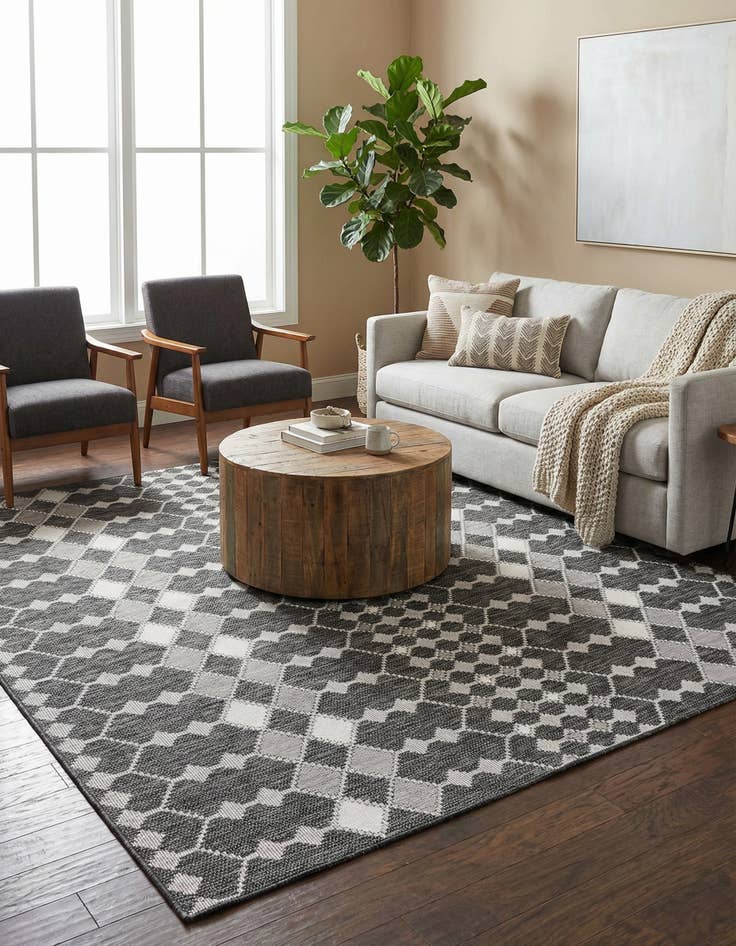 Detail image of 10' x 10'  Washable Trellis Indoor / Outdoor Square Rug