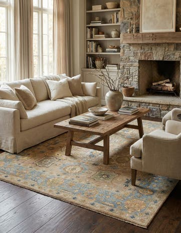 7' 11 x 9' 5 Hand Knotted Oushak Rug