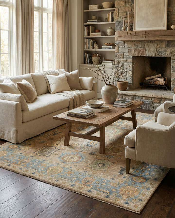 7' 11 x 9' 5 Hand Knotted Oushak Rug