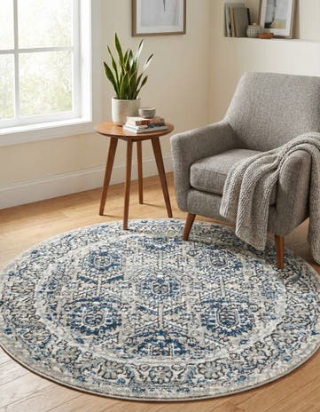 Gray Nyla Round Rug