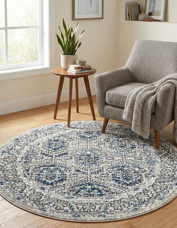 Gray Nyla Round Rug