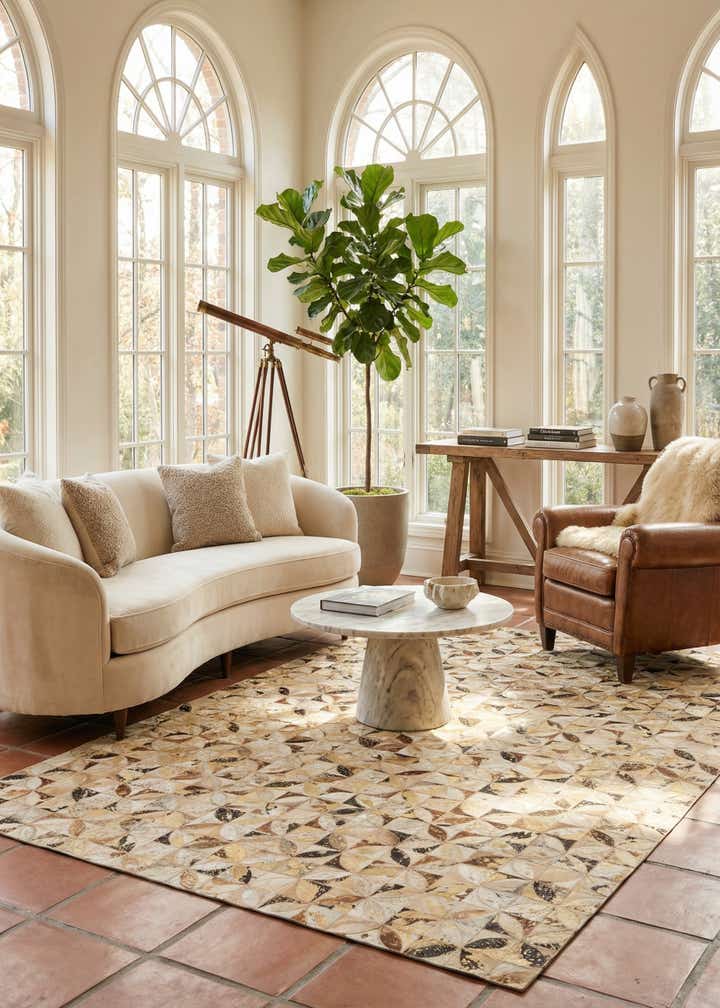 5' x 8' Cowhide Leather Rug