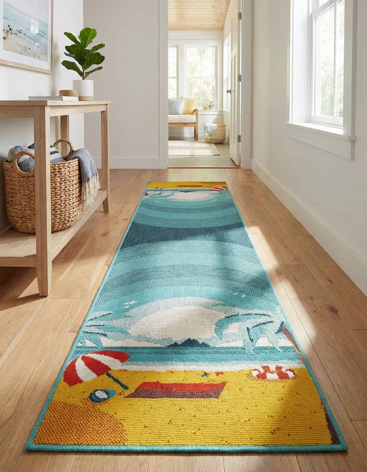 Detail image of 2' x 8' Easy-Clean Coastal Indoor / Outdoor Runner Rug