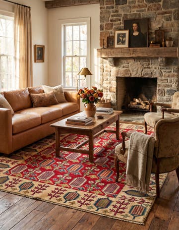 5' x 7' 5 Hand Knotted Kazak Rug