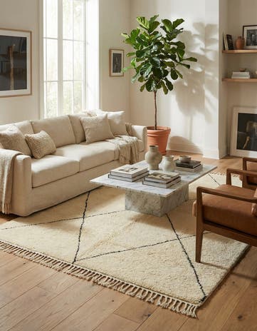 7' x 9' 9 Hand Knotted Moroccan Wool Rug
