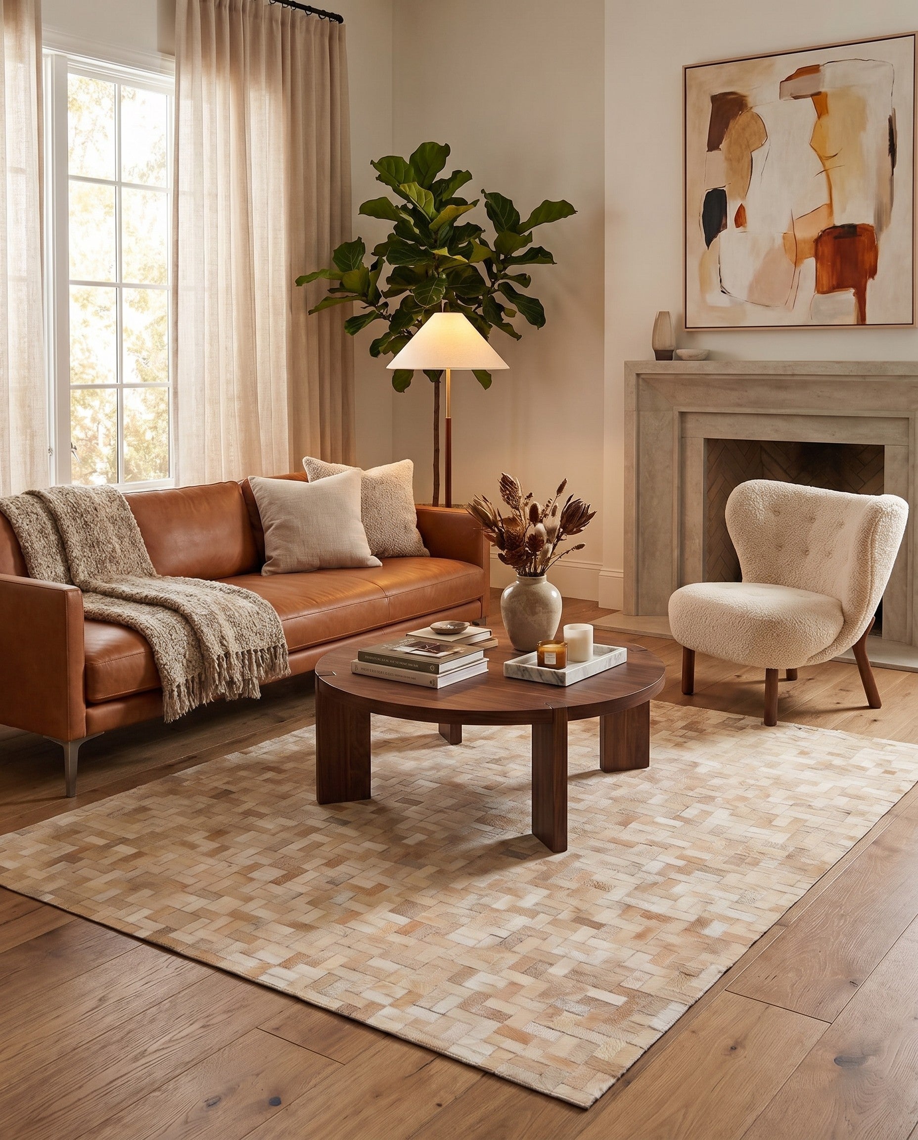 5' 5 x 7' 7 Cowhide Rug