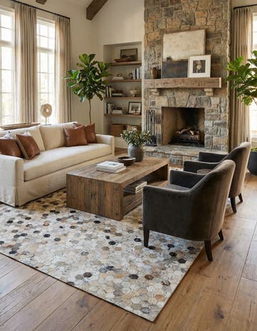5' x 7' 9 Cowhide Stocks Rug