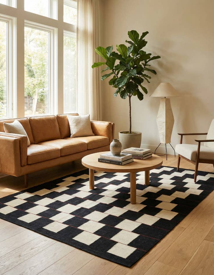 Detail image of 5' x 6' 9  Hand Woven Kilim Modern Wool Rug