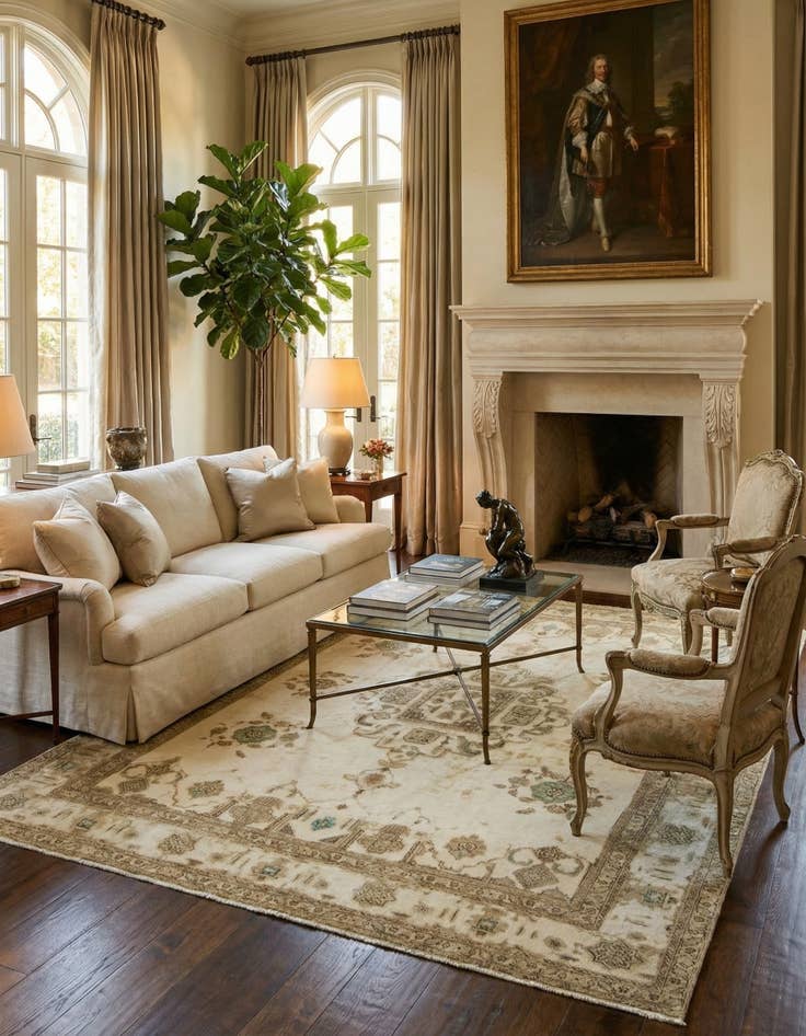 Detail image of 9' 9 x 12' 6  Hand Knotted Vintage Royal Persian Wool Rug