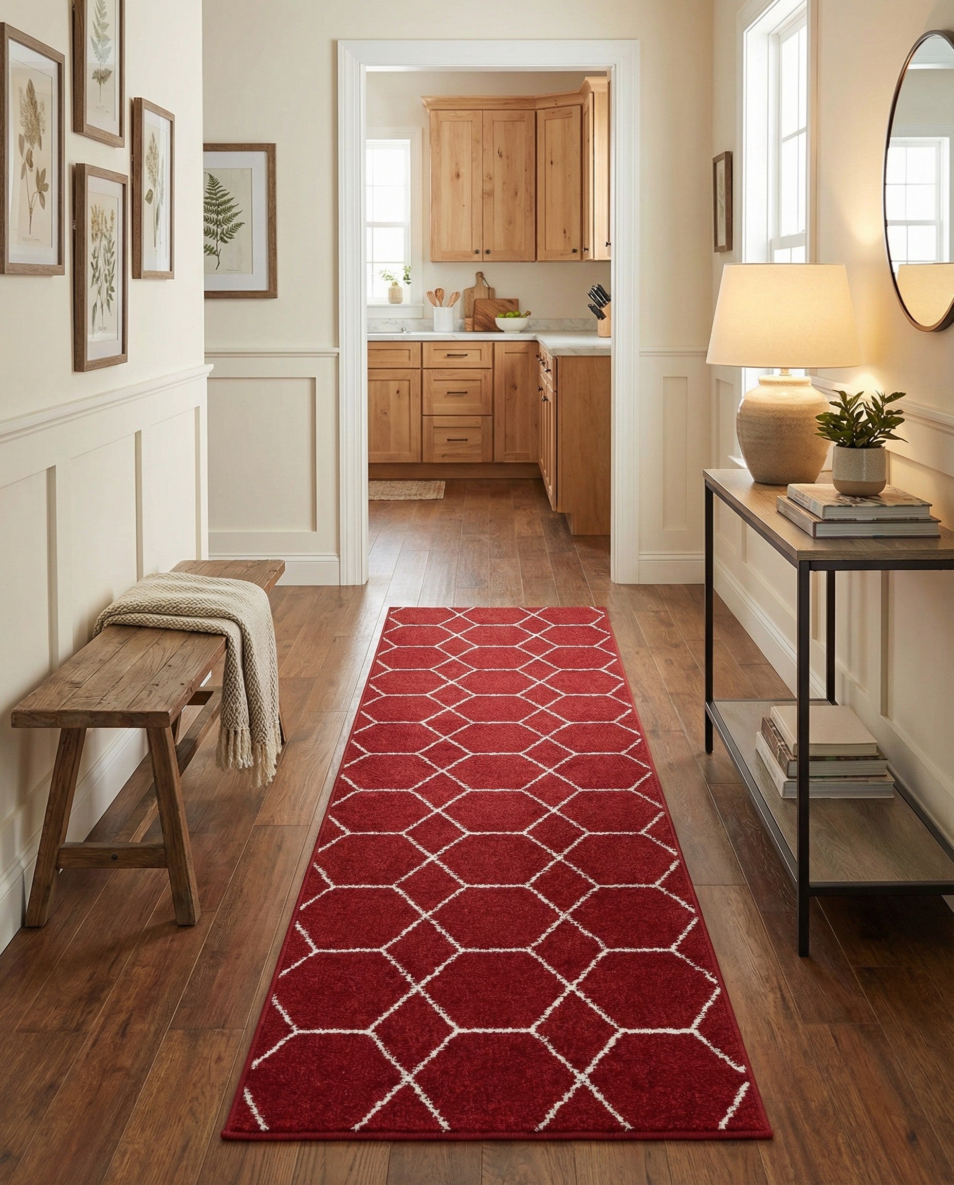  2' x 9' Lattice Frieze Runner Rug