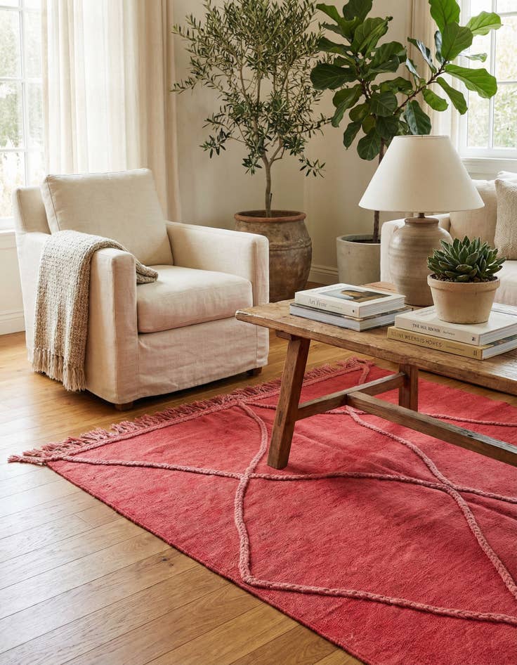 Detail image of 3' 4 x 4' 8  Hand Woven Kilim Modern Wool Rug