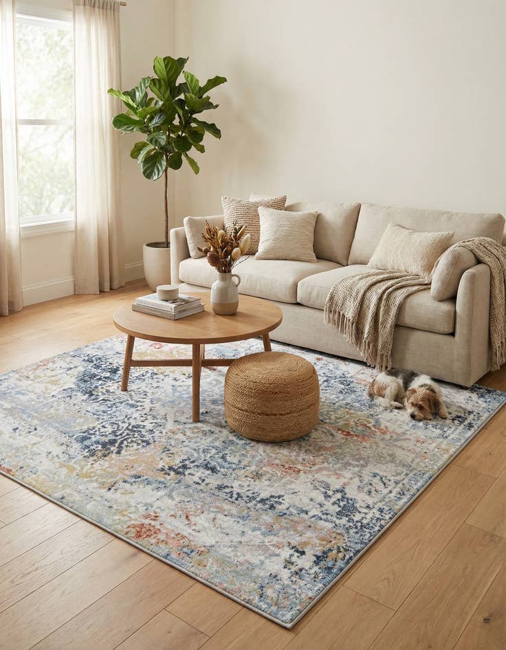 Detail image of 5' 3 x 5' 3 Kamala Washable Square Rug