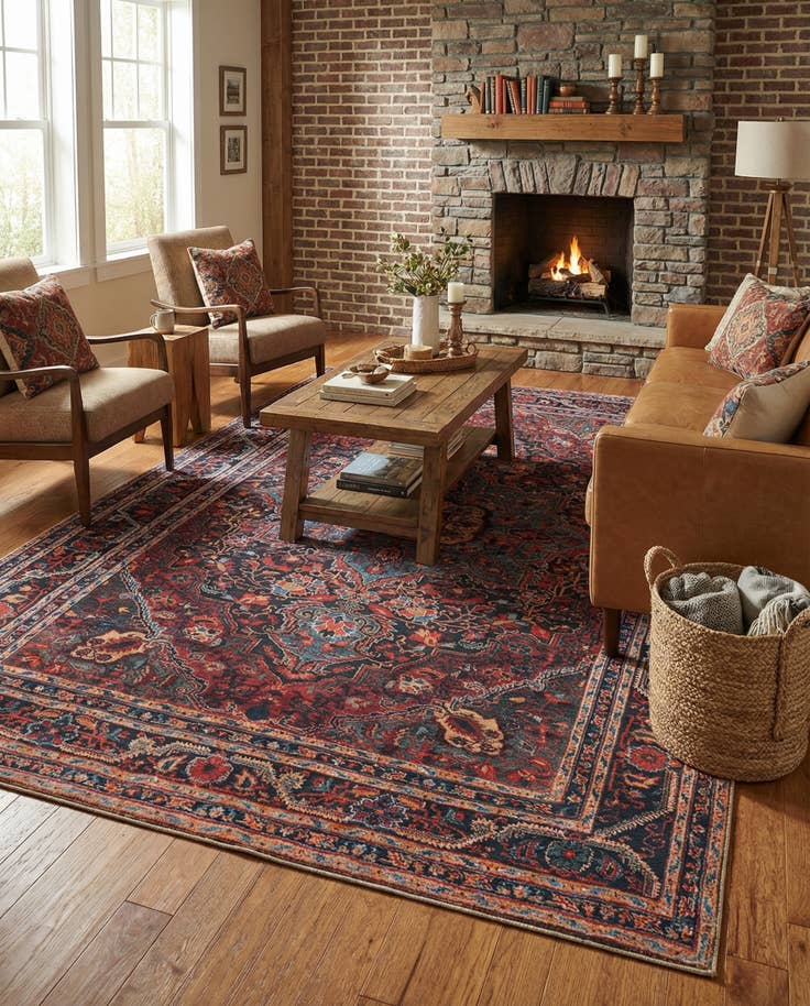 Detail image of 7' 10 x 11' Washable Timeless Rug