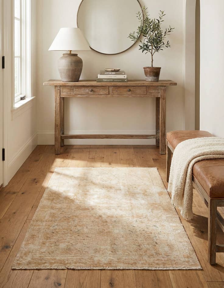 Detail image of 3' 1 x 4' 7  Hand Knotted Ultra Vintage Persian Wool Rug