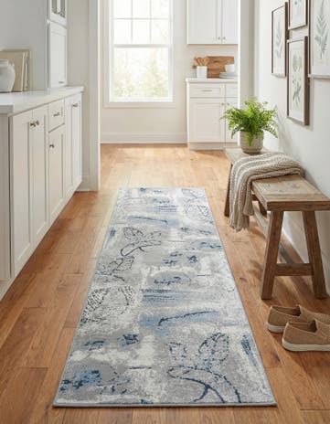 Ivory Gray Kamala Washable Runner Rug