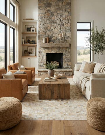 5' 3 x 7' 6 Cowhide Stocks Rug
