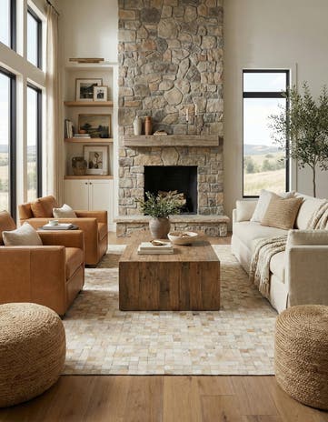 5' 3 x 7' 6 Cowhide Stocks Rug