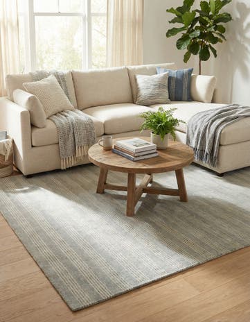 7' 10 x 10' Jill Zarin Striped Wool Rug