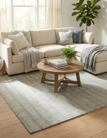 7' 10 x 10' Jill Zarin Striped Wool Rug