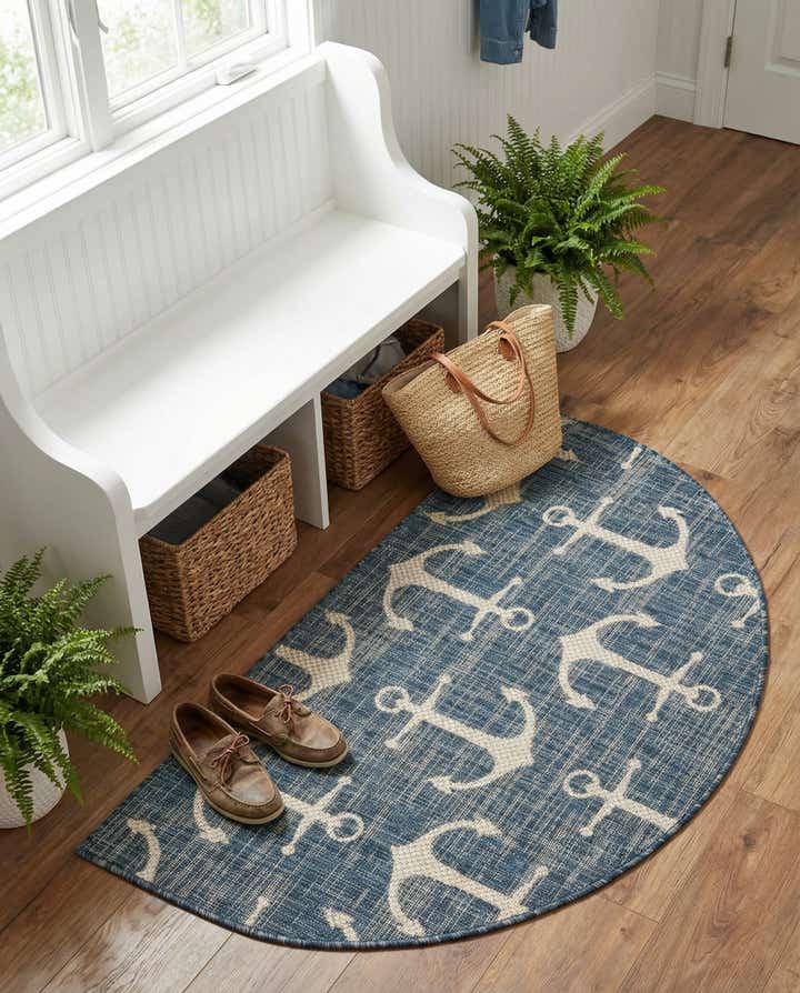 2' 7 x 4' Easy-Clean Coastal Indoor / Outdoor Hearth Rug