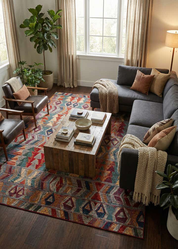 10' x 13' Easy-Clean Modern Indoor / Outdoor Rug