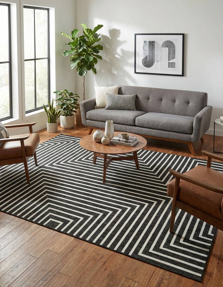 Detail image of  7' x 10'  Washable Modern Indoor / Outdoor Rug