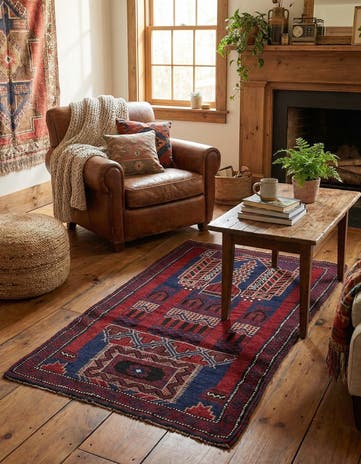 2' 9 x 4' 9 Hand Knotted Balouch Persian Wool Rug