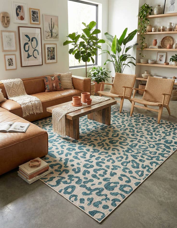 Detail image of  10' 8 x 10' 8  Washable Safari Indoor / Outdoor Square Rug