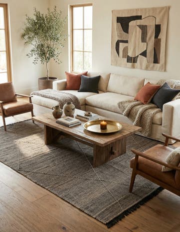 6' 8 x 9' 10 Hand Knotted Moroccan Wool Rug